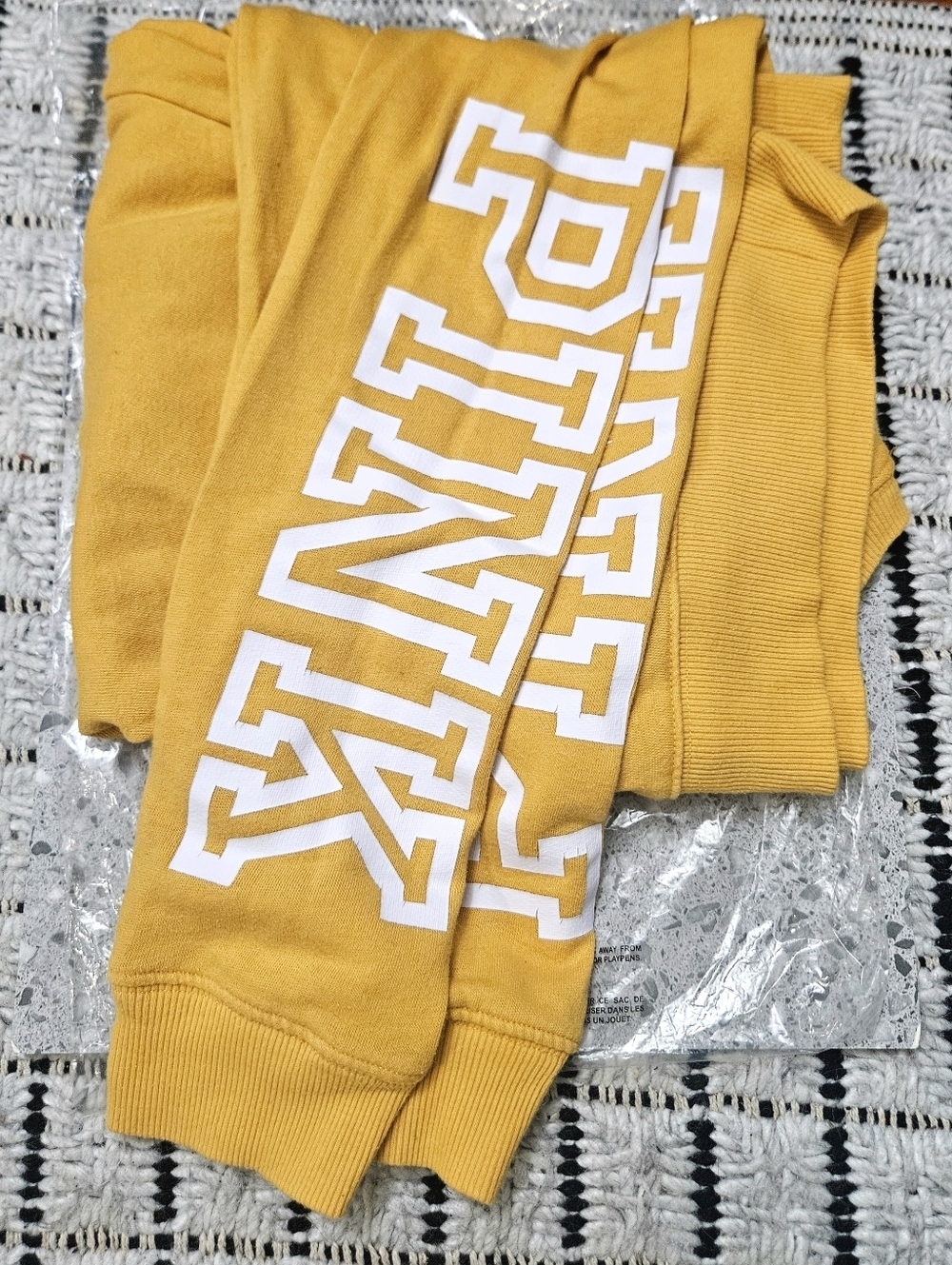 PINK Victoria's Secret Logo sleeve crew neck sweatshirt pre-owned vintage large - Picture 5 of 8